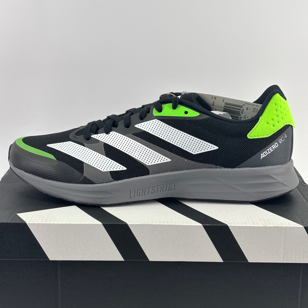 Adidas Adizero RC 4 Running Shoes Mens 10 Black Green GX6660 New Performance